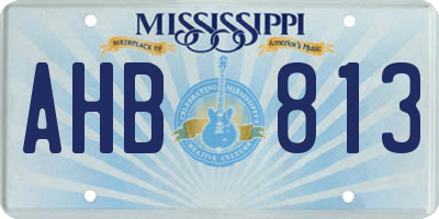MS license plate AHB813