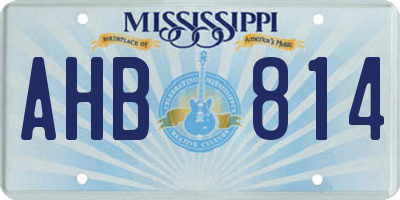 MS license plate AHB814