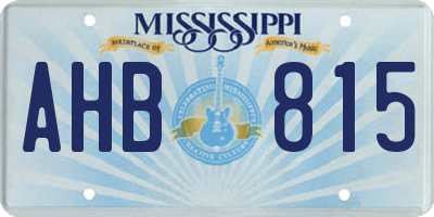 MS license plate AHB815