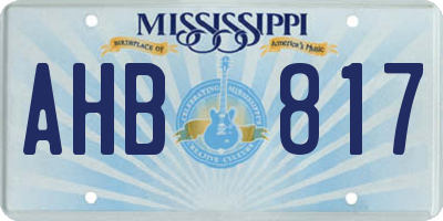 MS license plate AHB817