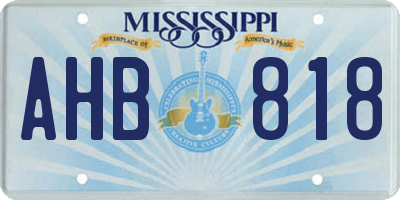MS license plate AHB818
