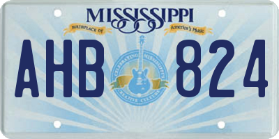 MS license plate AHB824