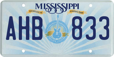 MS license plate AHB833