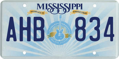 MS license plate AHB834
