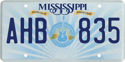 MS license plate AHB835