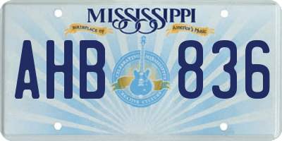 MS license plate AHB836