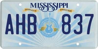 MS license plate AHB837