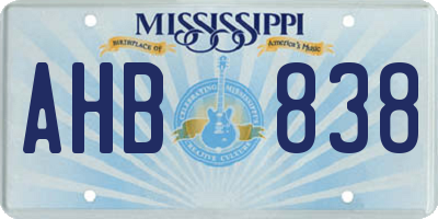 MS license plate AHB838
