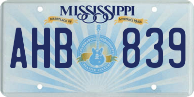 MS license plate AHB839