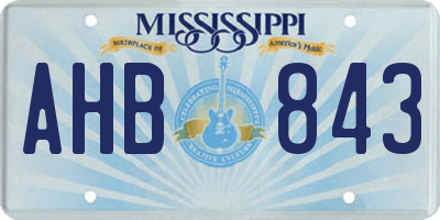 MS license plate AHB843
