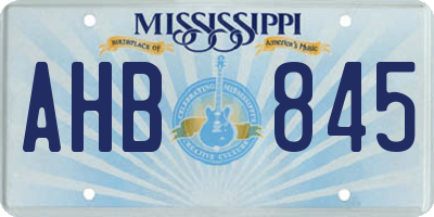 MS license plate AHB845
