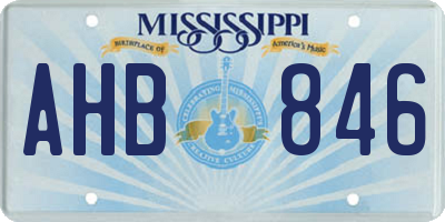 MS license plate AHB846