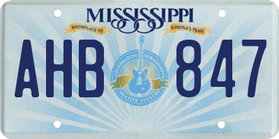 MS license plate AHB847