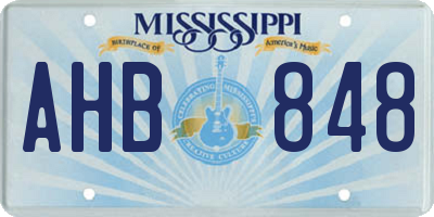 MS license plate AHB848