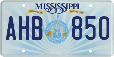 MS license plate AHB850