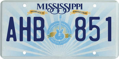 MS license plate AHB851