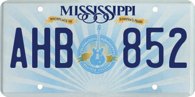 MS license plate AHB852