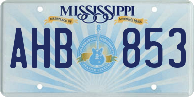 MS license plate AHB853