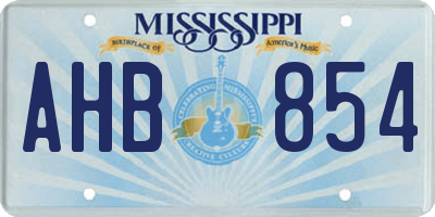 MS license plate AHB854