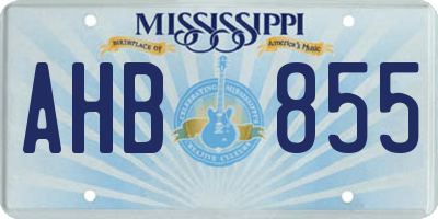 MS license plate AHB855