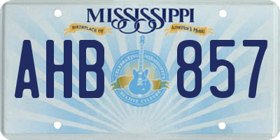 MS license plate AHB857