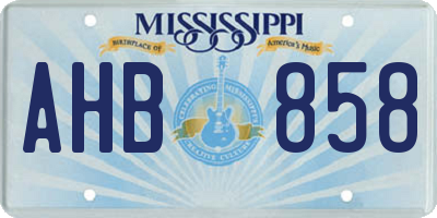 MS license plate AHB858