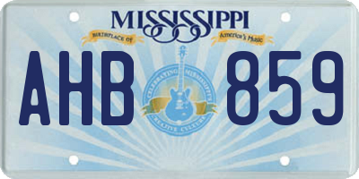 MS license plate AHB859