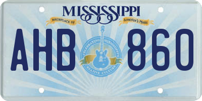 MS license plate AHB860