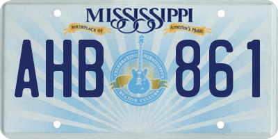 MS license plate AHB861