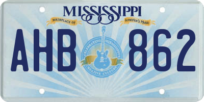 MS license plate AHB862