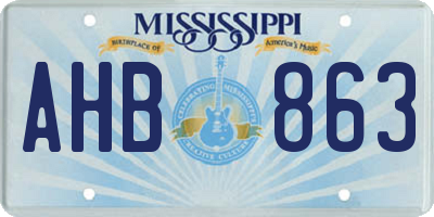 MS license plate AHB863