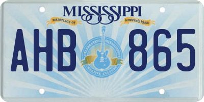MS license plate AHB865