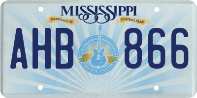MS license plate AHB866