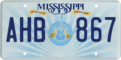 MS license plate AHB867