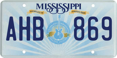 MS license plate AHB869