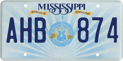 MS license plate AHB874