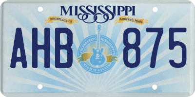 MS license plate AHB875