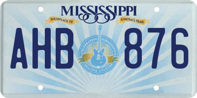 MS license plate AHB876