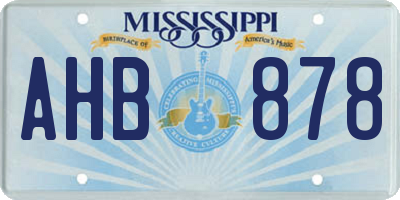 MS license plate AHB878