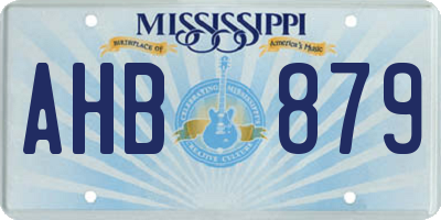 MS license plate AHB879