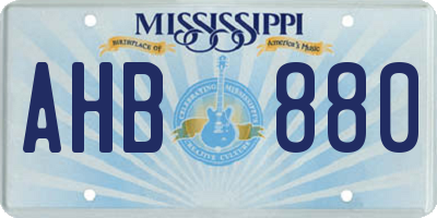 MS license plate AHB880