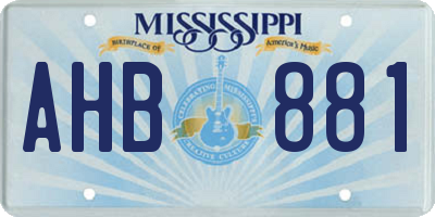 MS license plate AHB881