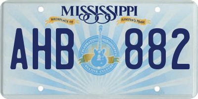 MS license plate AHB882