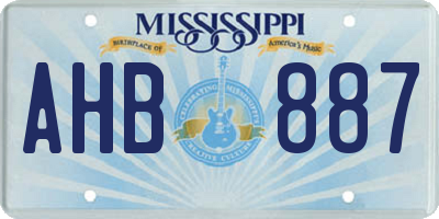MS license plate AHB887