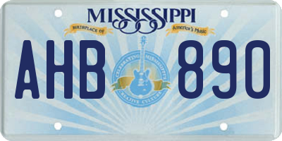 MS license plate AHB890