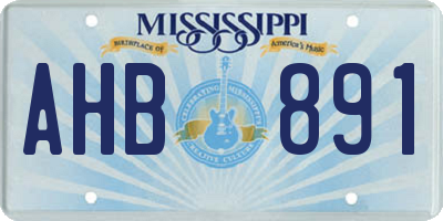 MS license plate AHB891