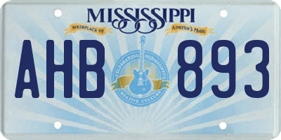 MS license plate AHB893