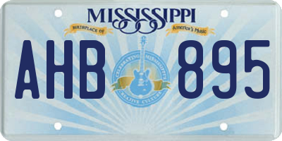 MS license plate AHB895
