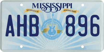 MS license plate AHB896