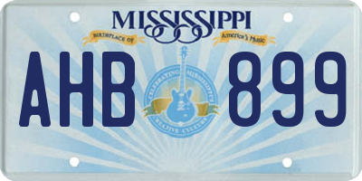 MS license plate AHB899